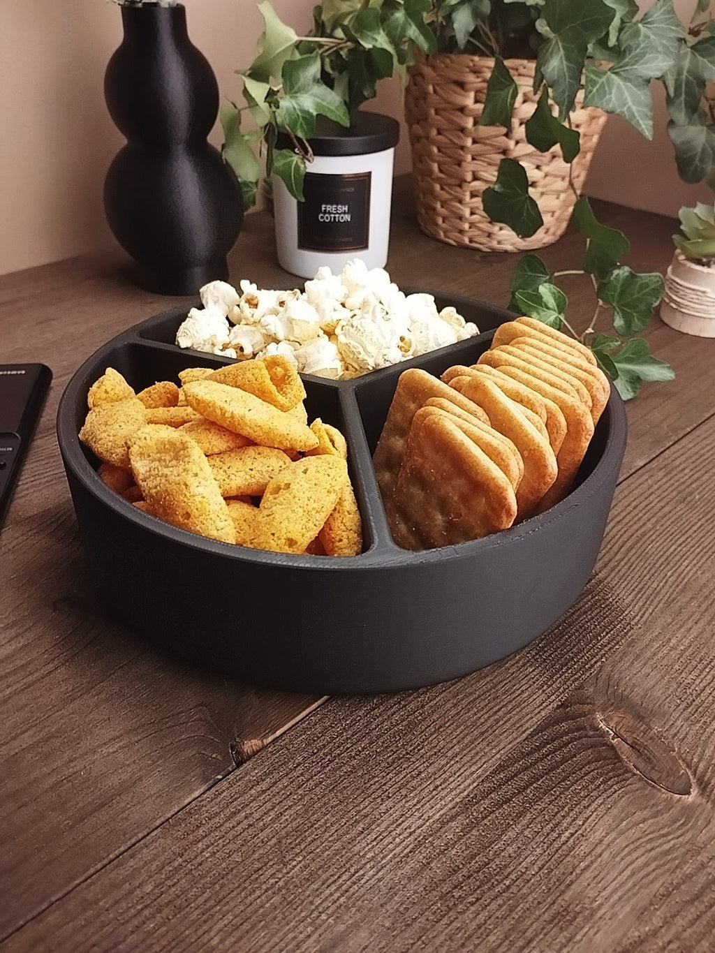 3-Compartment Snack & Serving Tray