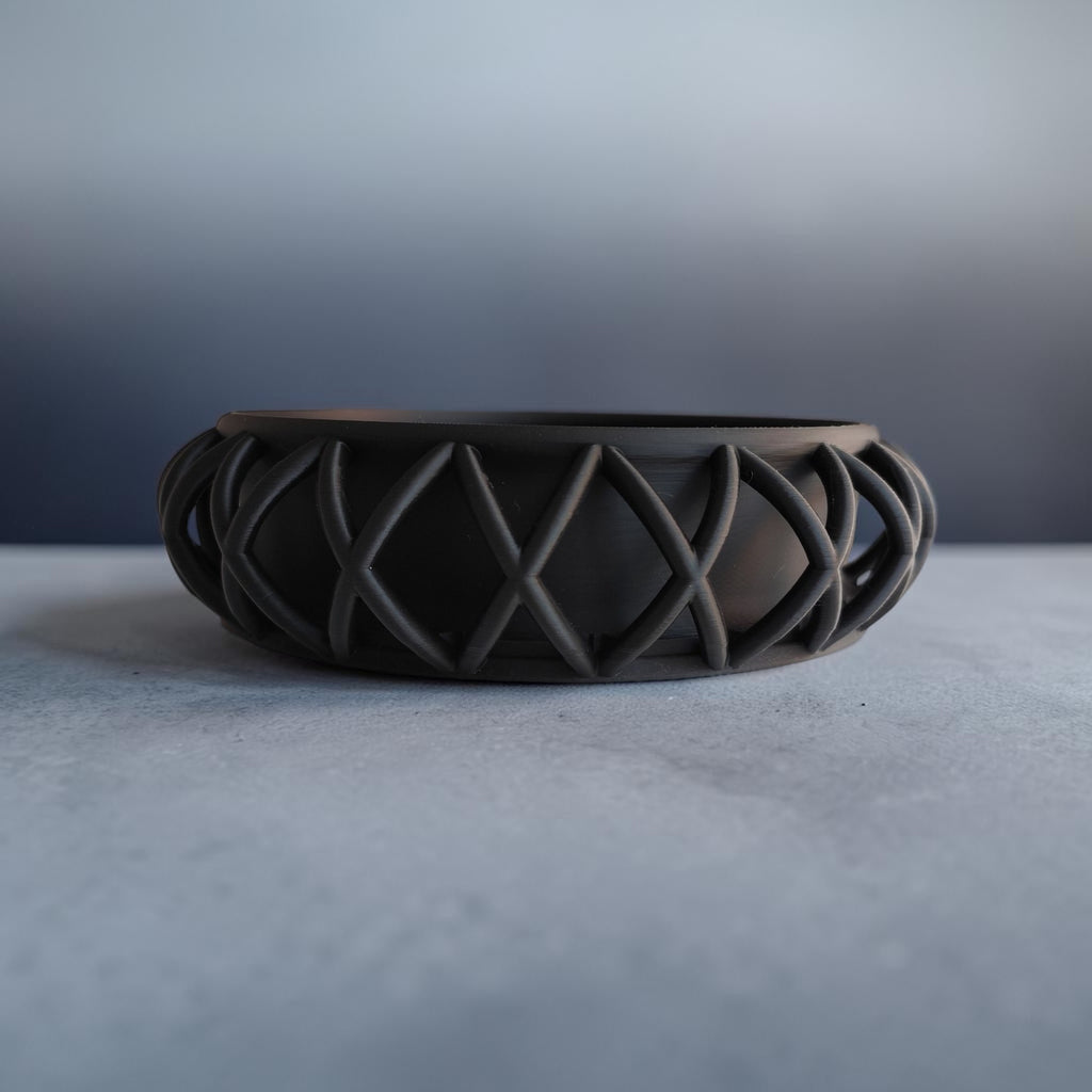Woven-Look Decorative Bowl – 3D Printed Catchall Tray
