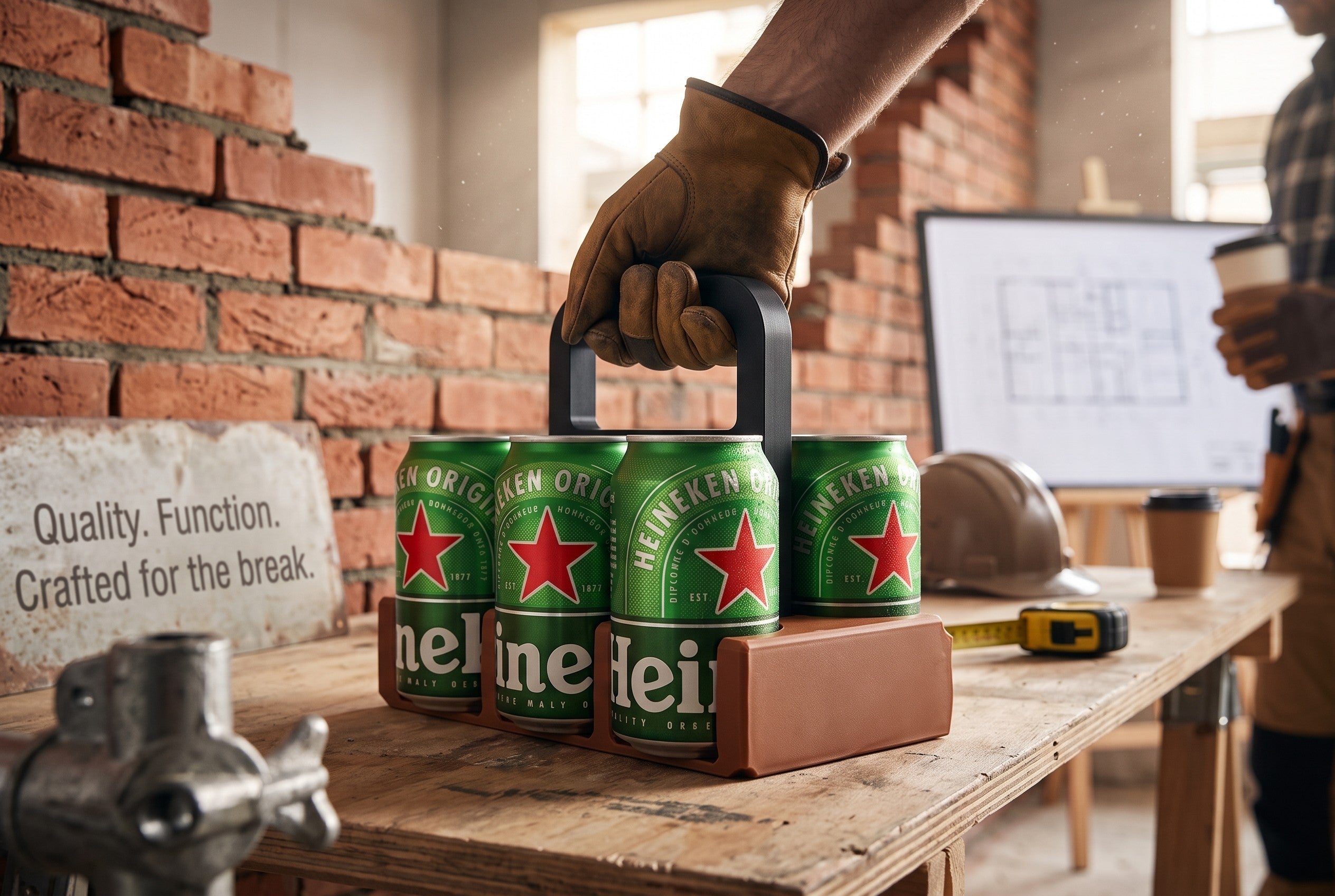 6-Pack Can Carrier with Handle – 3D Printed Drink Holder