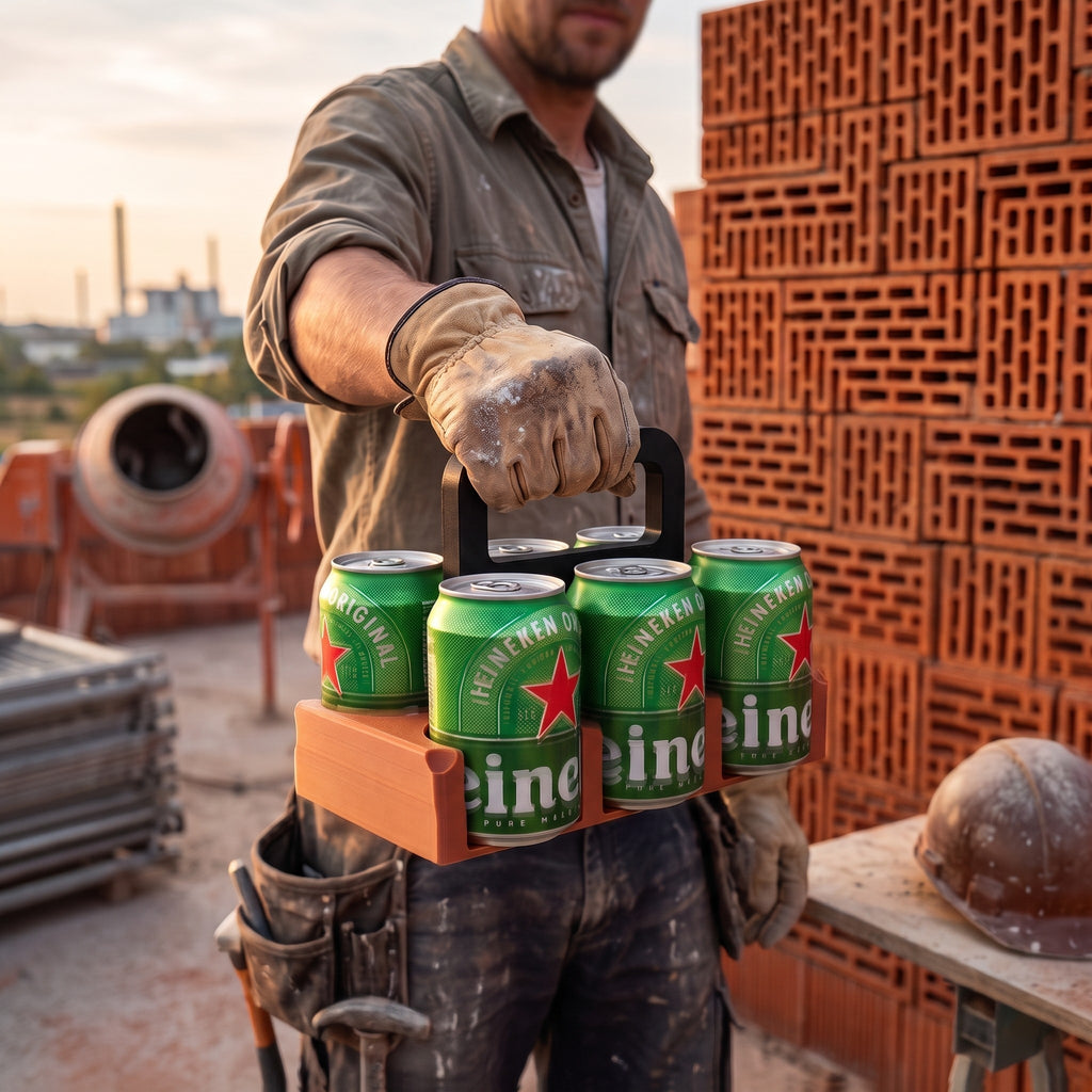 6-Pack Can Carrier with Handle – 3D Printed Drink Holder