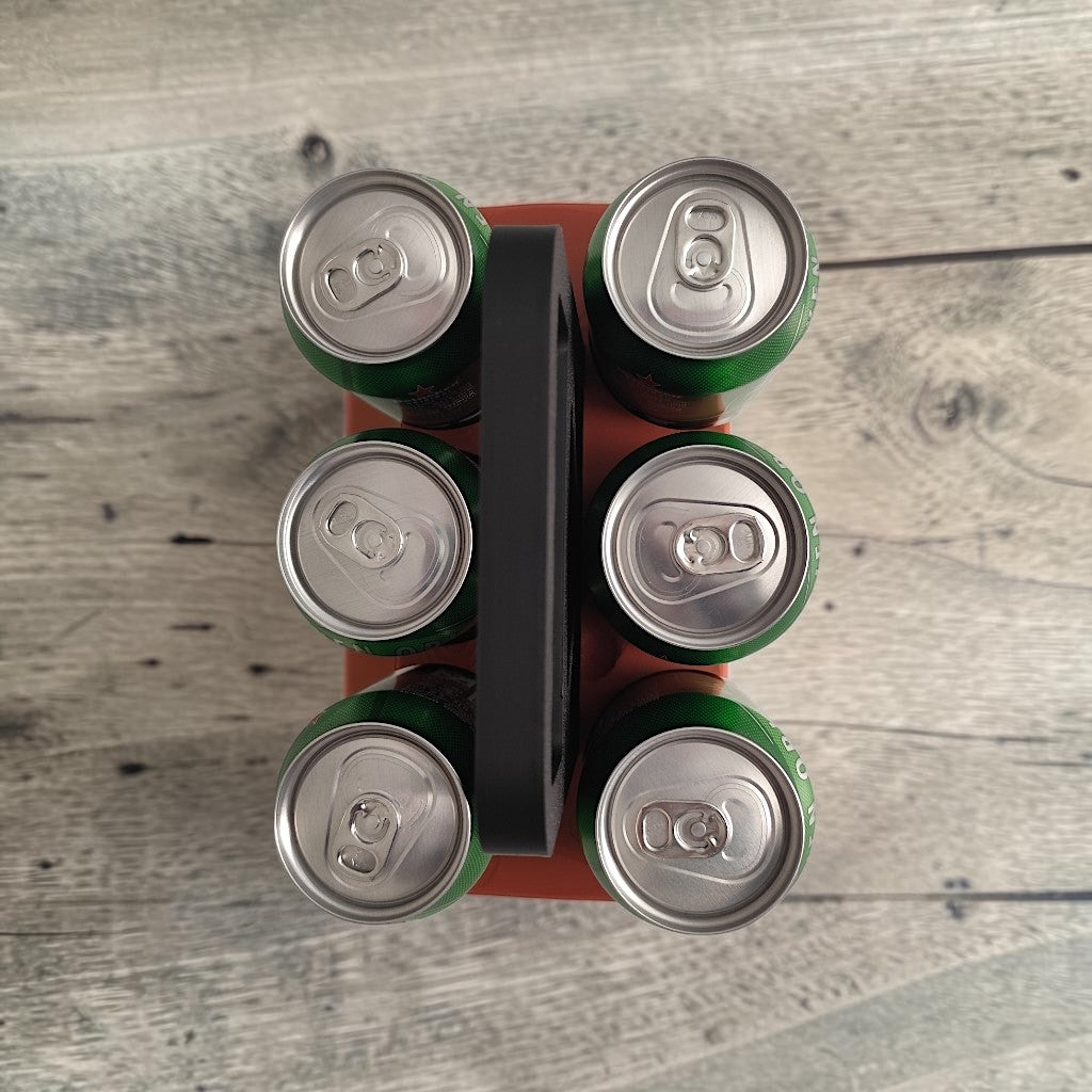 6-Pack Can Carrier with Handle – 3D Printed Drink Holder