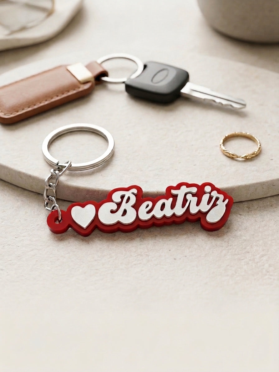 Custom Name Keychain, Personalized Text Gift, Custom Font, Symbol (Made to Order)