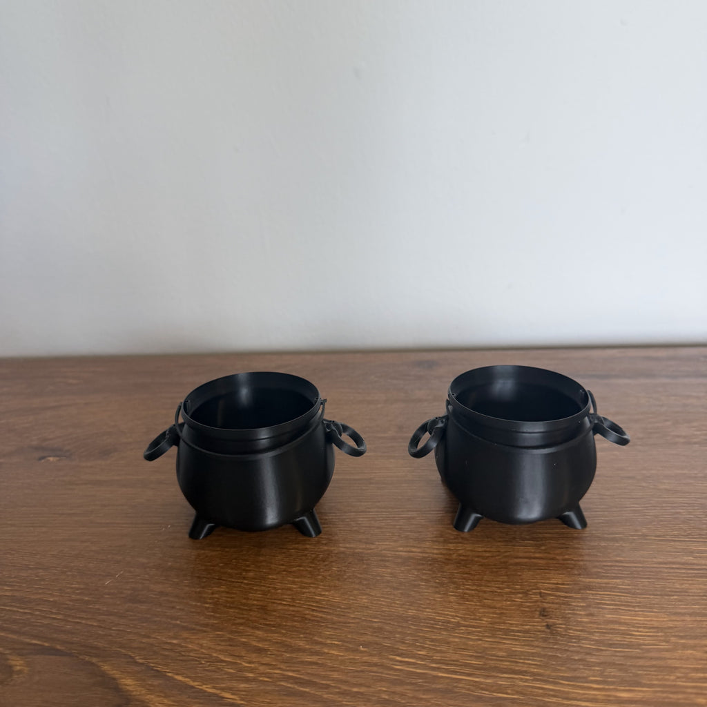 2 Mini Halloween Cauldron Candy Holder