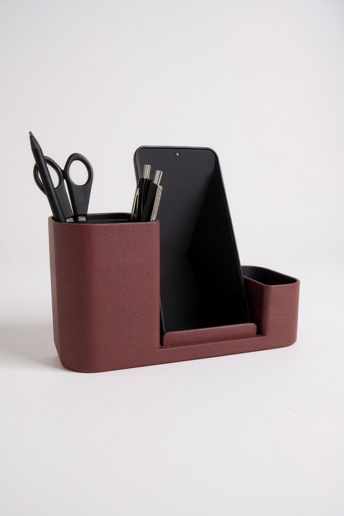 Desk Organizer with Phone Stand – 3D Printed Desktop Holder