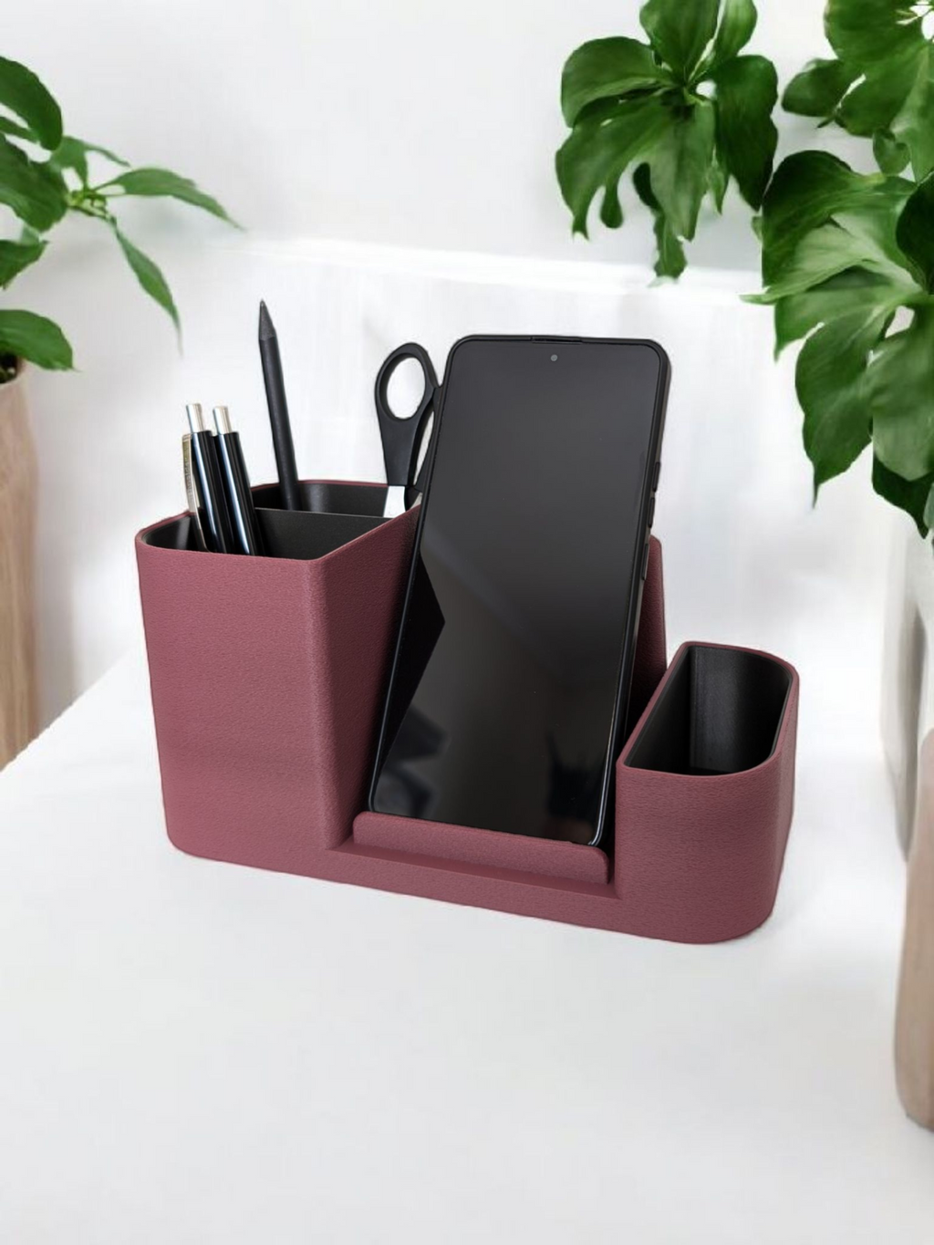Desk Organizer with Phone Stand – 3D Printed Desktop Holder