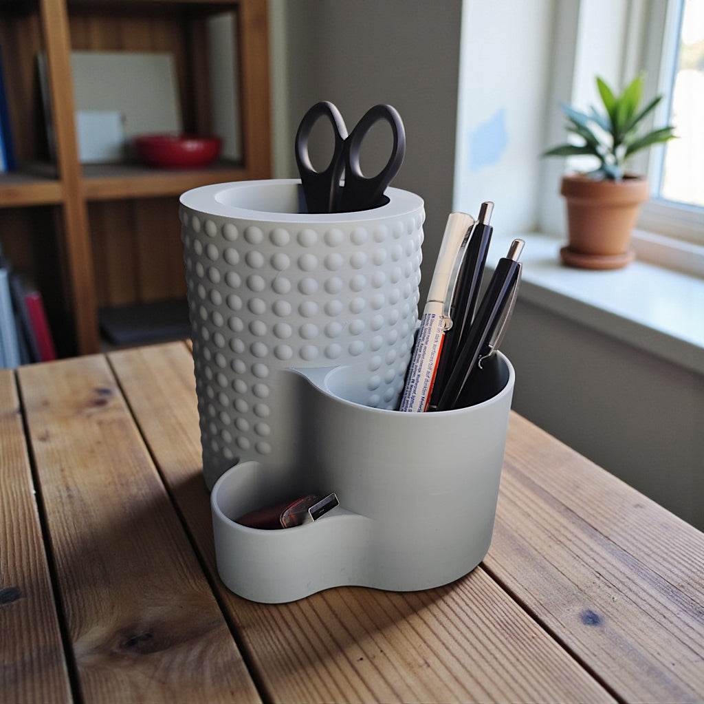Dotted 3D Printed Desk Organizer & Pencil Holder