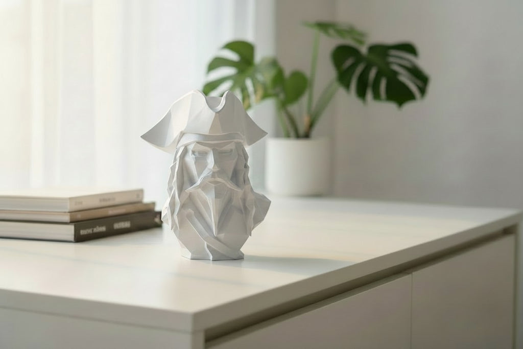 Pirate Bust – Low Poly 3D Printed Sculpture