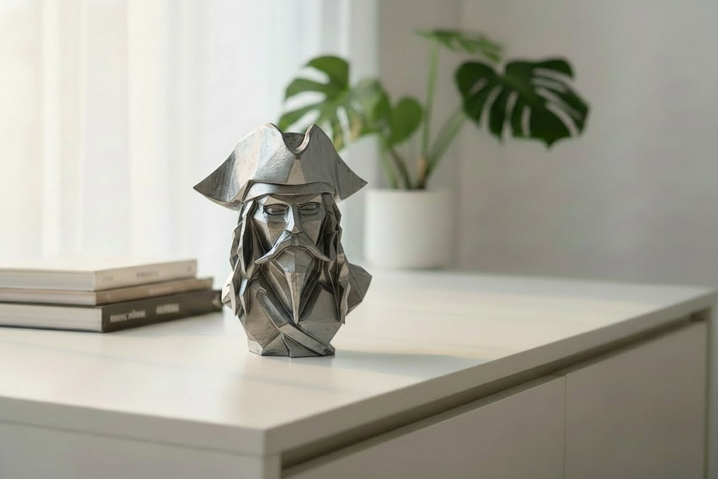 Pirate Bust – Low Poly 3D Printed Sculpture