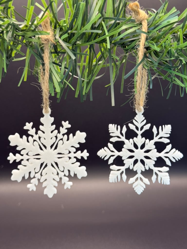 Christmas Snowflake Ornaments – Set of 10, 5 Unique Designs, 2 of Each