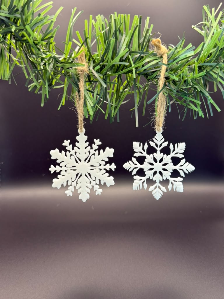 Christmas Snowflake Ornaments – Set of 10, 5 Unique Designs, 2 of Each