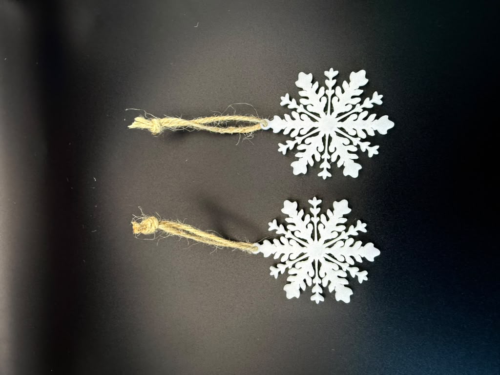 Christmas Snowflake Ornaments – Set of 10, 5 Unique Designs, 2 of Each