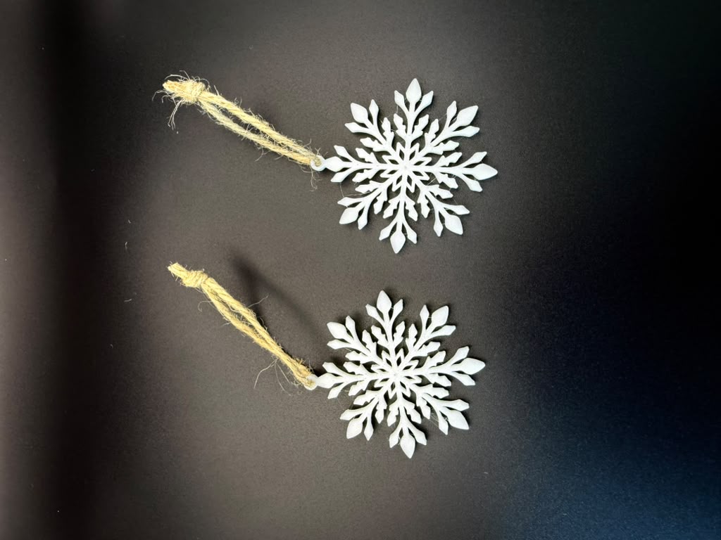 Christmas Snowflake Ornaments – Set of 10, 5 Unique Designs, 2 of Each