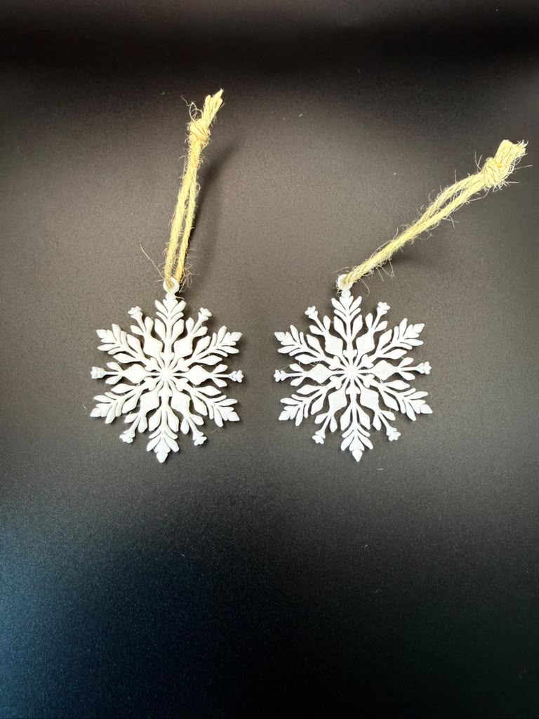 Christmas Snowflake Ornaments – Set of 10, 5 Unique Designs, 2 of Each