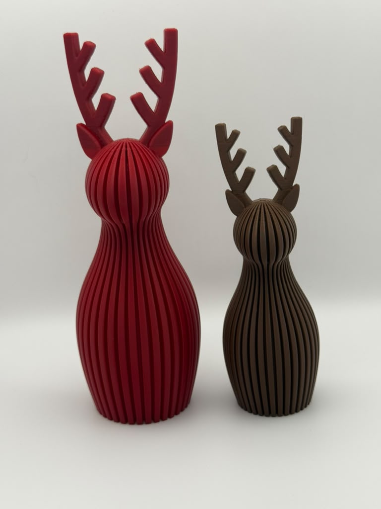 Christmas Reindeer Figurines – Set of 2, Holiday Table & Home Decor