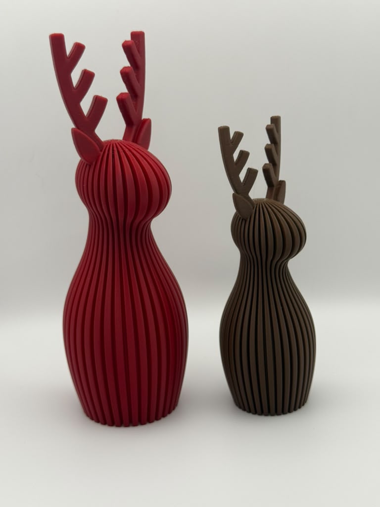 Christmas Reindeer Figurines – Set of 2, Holiday Table & Home Decor