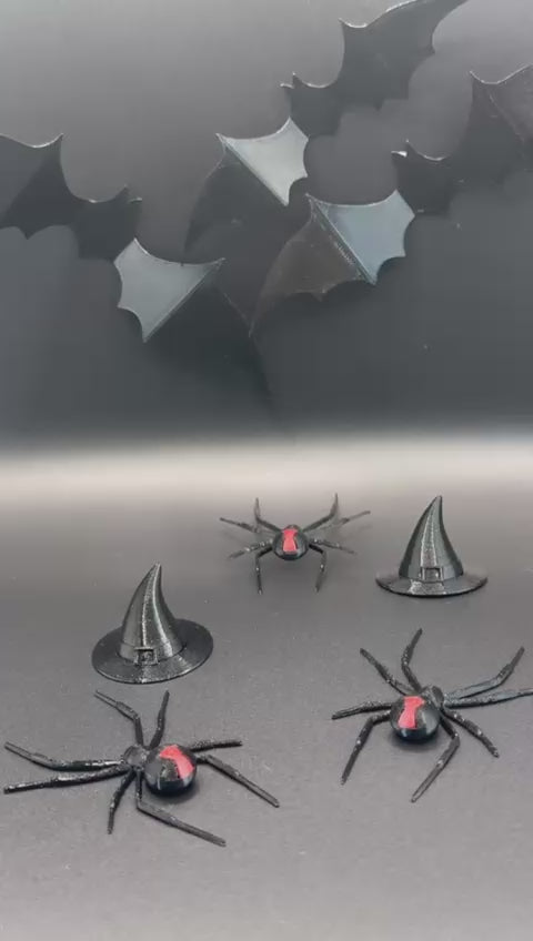 Halloween Decoration Kit – Spiders, Bats & Witch Hats