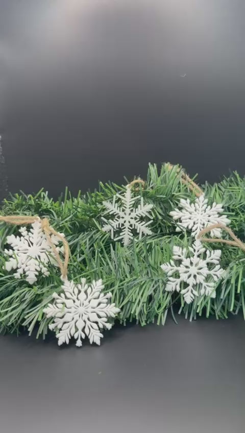 Christmas Snowflake Ornaments – Set of 10, 5 Unique Designs, 2 of Each